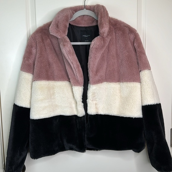 Angel Kiss Los Angeles Faux Fur Jacket Sz L - Picture 15 of 16